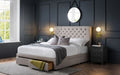 WIL002 Deep Button 4 Drawer Bed 150Cm - Grey Linen